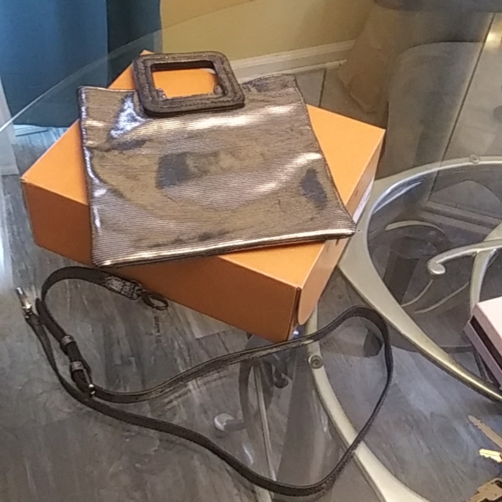 NWOT! Never used! TMRW/ Studio metallic, gun metal, crossbody,  clutch purse!